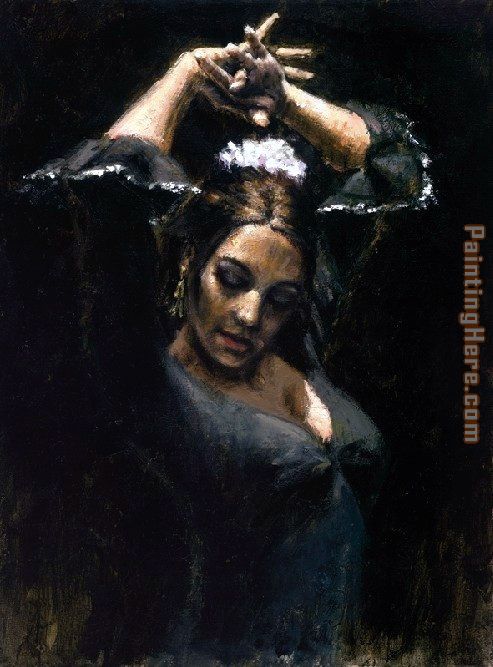 duende painting - Flamenco Dancer duende art painting